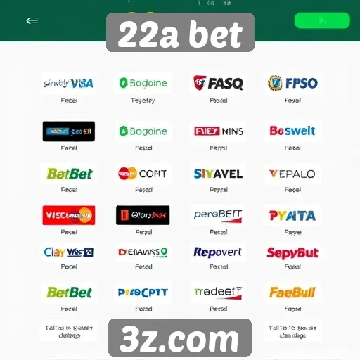 Diversidade de opções de pagamento no 22a bet